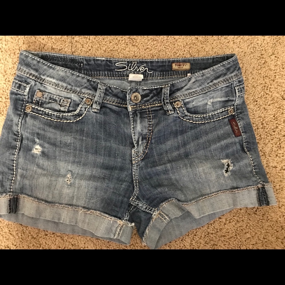 Silver Jean Shorts